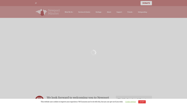 Screenshot of the Newport and Carisbrooke PCC website