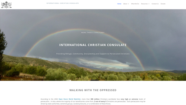 Screenshot of the International Christian Consulate website