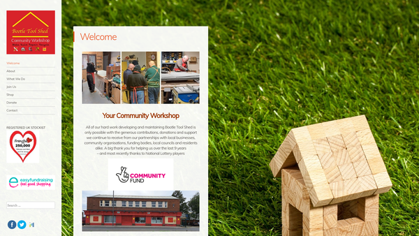 Screenshot of the Bootle Tool Shed website