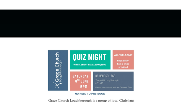 Screenshot of the Grace Church Loughborough website