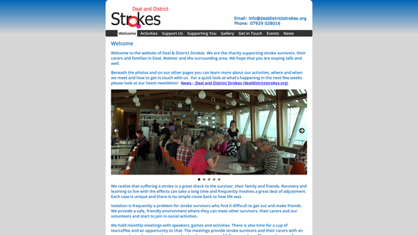 Screenshot of the Deal & District Strokes website