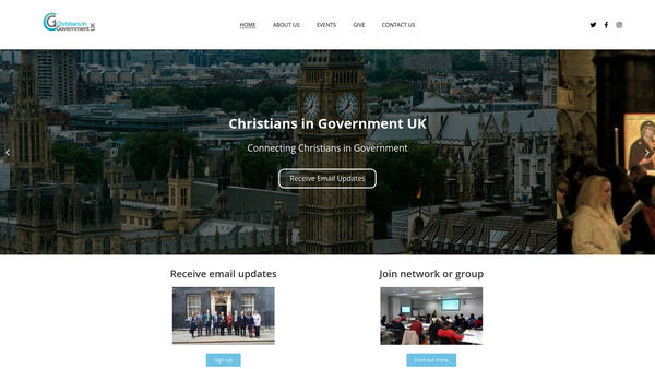Screenshot of the Salt and Light in Government website
