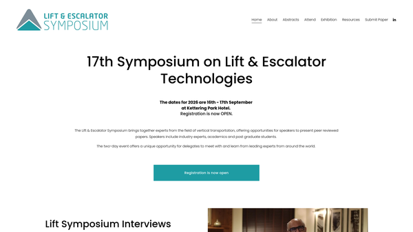 Screenshot of the The Lift And Escalator Symposium Educational Trust website