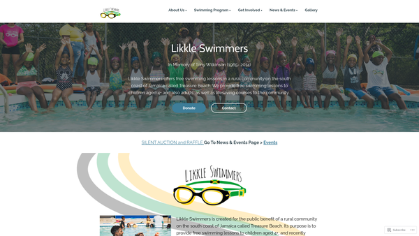 Screenshot of the Likkle Swimmers website