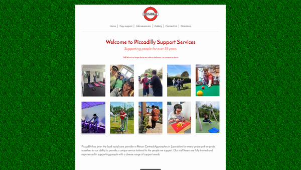 Screenshot of the Piccadilly Garden Limited website