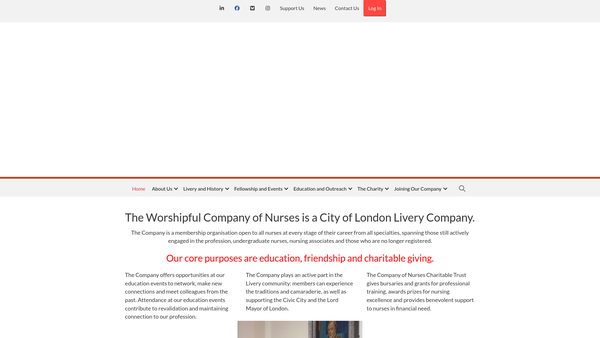 Screenshot of the The Company Of Nurses Charitable Trust website