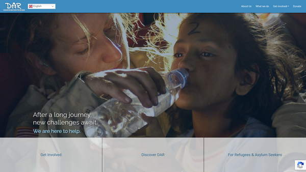 Screenshot of the Darlington Assistance For Refugees website