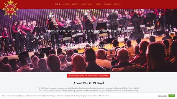 Screenshot of the Virtuosi Gus Band website