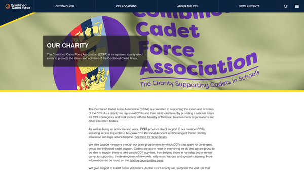Screenshot of the Combined Cadet Force Association website
