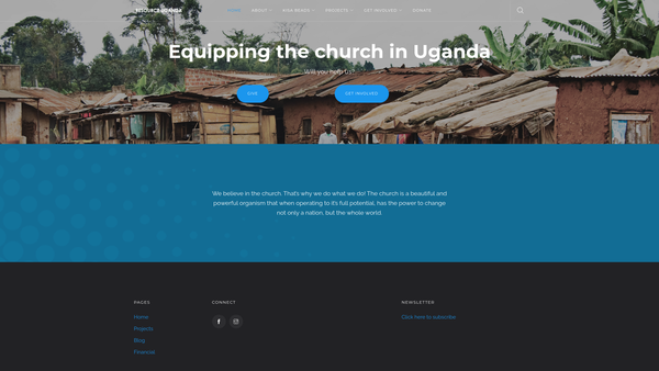 Screenshot of the Resource Uganda website