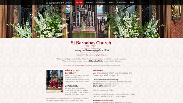 Screenshot of the The Parochial Church Council Of The Ecclesiastical Parish Of St Barnabas, Pimlico, London website
