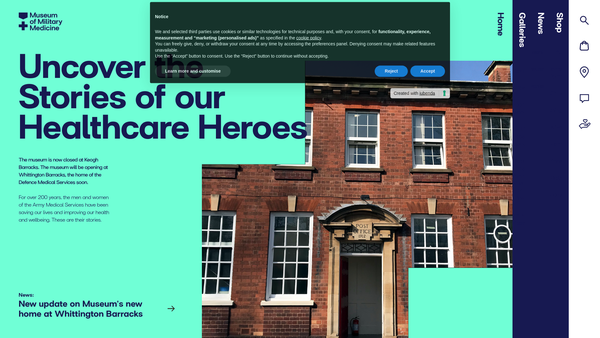 Screenshot of the The Museum Of Military Medicine Trust website