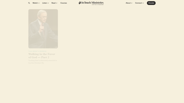 Screenshot of the In Touch Ministries Of The UK website