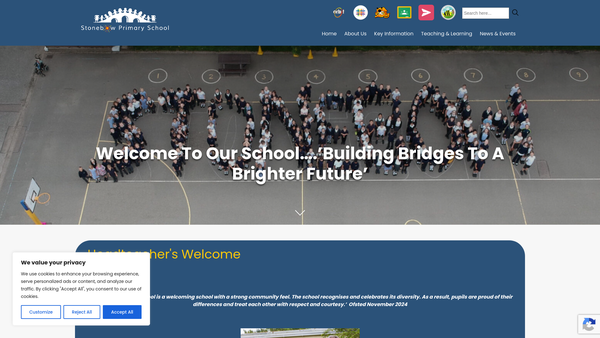 Screenshot of the Friends Of Stonebow School website
