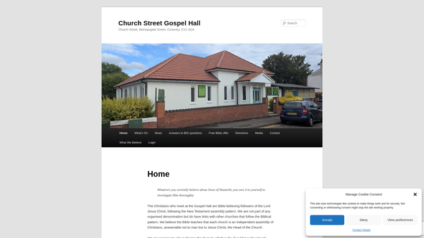 Screenshot of the Gospel Hall Church Street website
