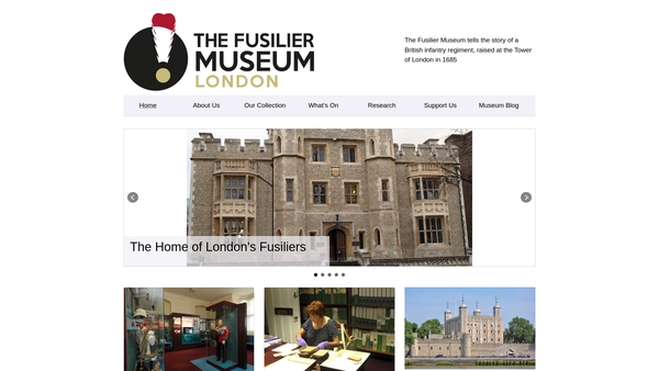 Screenshot of the The Fusilier Museum London website