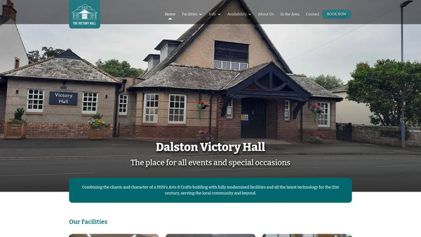 Screenshot of the Dalston Victory Hall website