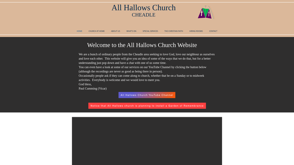 Screenshot of the The Parochial Church Council Of The Ecclesiastical Parish Of Cheadle All Hallows website