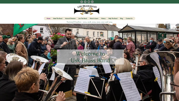 Screenshot of the Usk Brass Band website