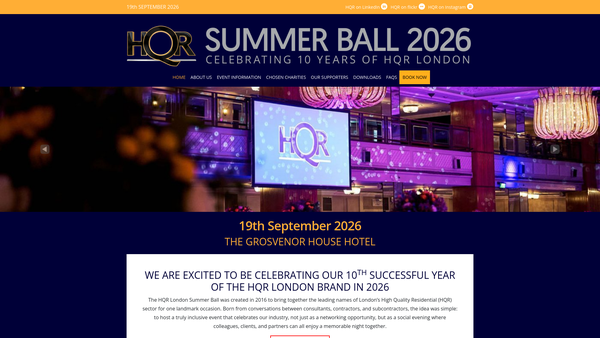 Screenshot of the Hqr London Charitable Foundation website