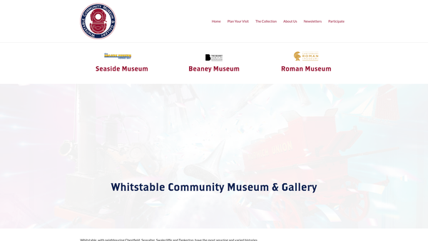 Screenshot of the Whitstable Community Museum And Gallery website