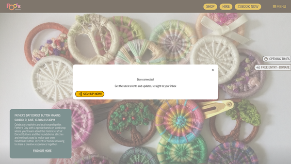 Screenshot of the Poole Museum Foundation website