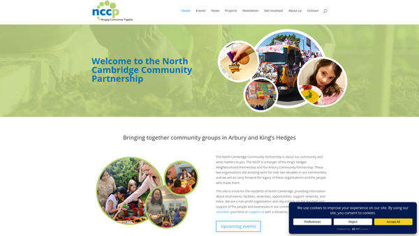 Screenshot of the North Cambridge Community Partnership website