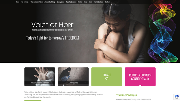Screenshot of the Voice Of Hope website