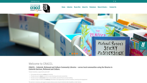 Screenshot of the Catterick, Richmond And Colburn Community Libraries website