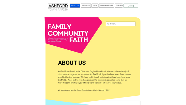 Screenshot of the The Parochial Church Council Of The Ecclesiastical Parish Of Ashford Town website