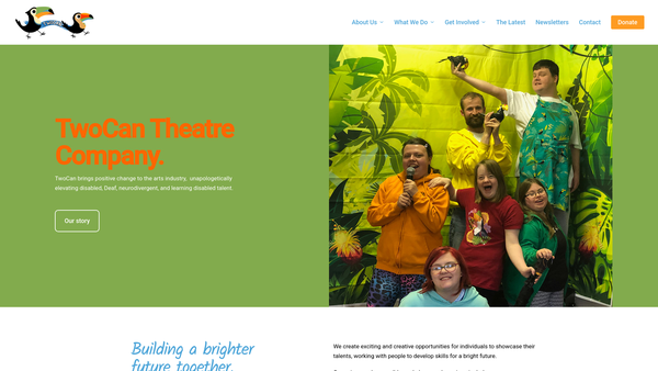 Screenshot of the Twocan Inclusive Theatre Company Limited website