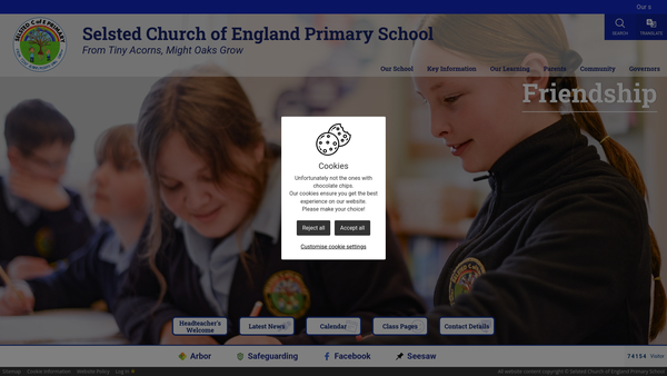 Screenshot of the Selsted School Trust website