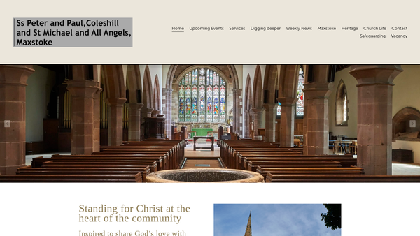 Screenshot of the The Parochial Church Council Of The Ecclesiastical Parish Of St Peter & St Paul, Coleshill website