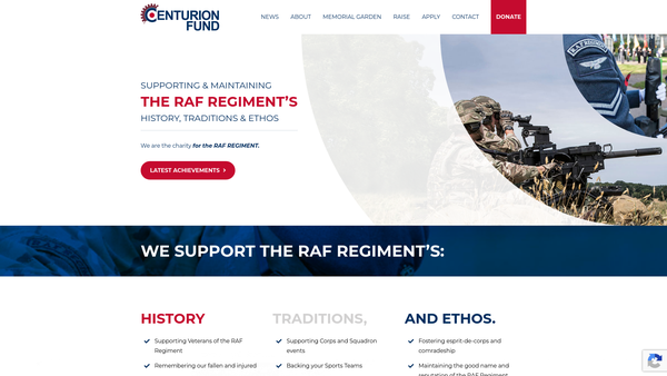Screenshot of the Centurion Fund website