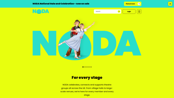 Screenshot of the National Operatic And Dramatic Association website