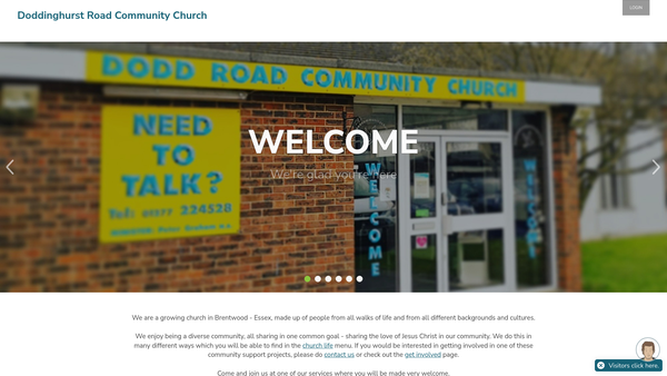 Screenshot of the Doddinghurst Road Church website