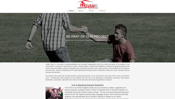 Screenshot of the GOLDEN VALE Advice Network website