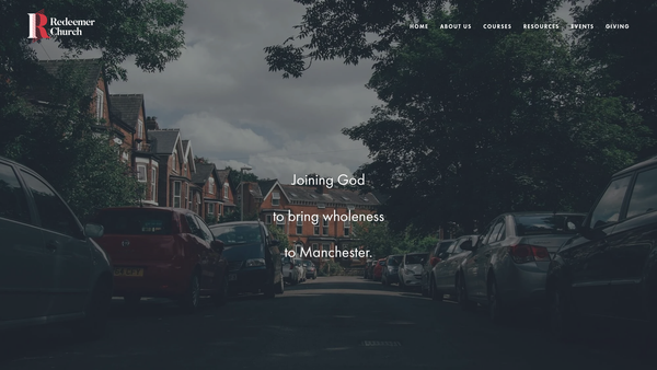 Screenshot of the Redeemer Manchester website