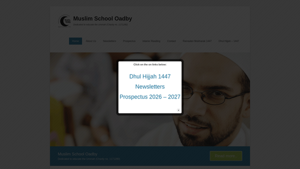 Screenshot of the Muslim School Oadby website