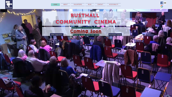 Screenshot of the Rusthall Community Cinema website