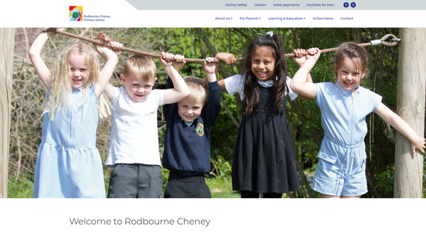 Screenshot of the PTA Rodbourne Cheney Primary School website