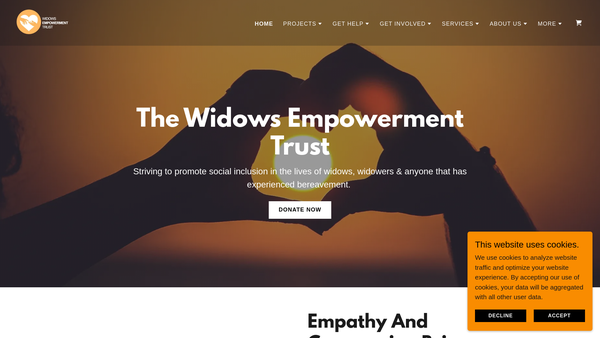 Screenshot of the The Widows Empowerment Trust website