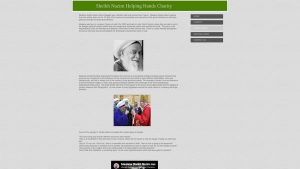 Screenshot of the Sheikh Nazim Helping Hands website