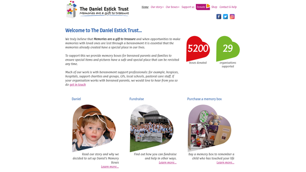 Screenshot of the The Daniel Estick Trust website