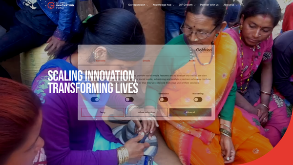 Screenshot of the Global Innovation Fund website