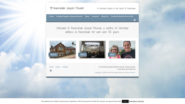 Screenshot of the Faversham Gospel Mission website