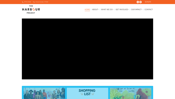 Screenshot of the The Harbour Project For Swindon Refugees And Asylum Seekers website