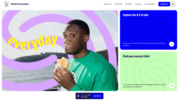Screenshot of the British Skin Foundation website