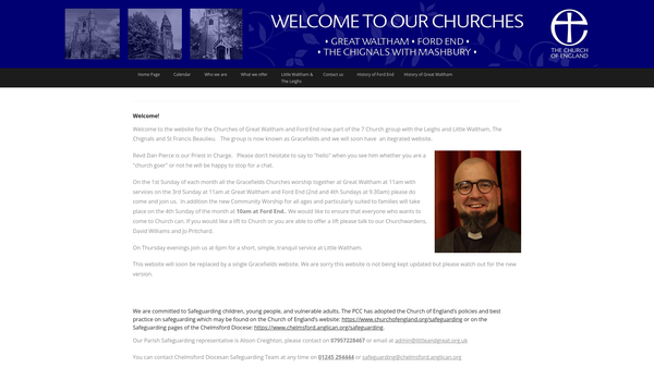 Screenshot of the The Parochial Church Council Of The Ecclesiastical Parish Of Great Waltham With Ford End website