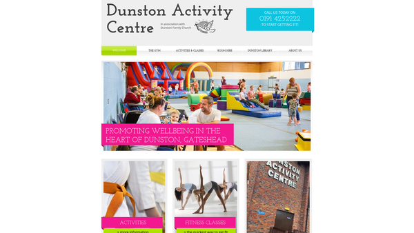Screenshot of the Dunston Activity Centre website